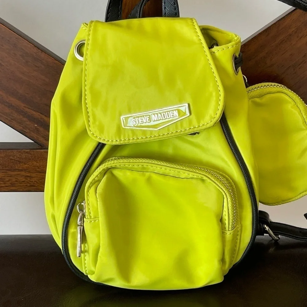 Steve Madden mini backpack with additional zippered coin ear buds pouch